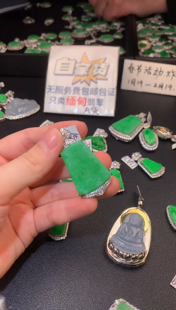 【闪购商品】翡翠颈饰银S925镶嵌翡翠