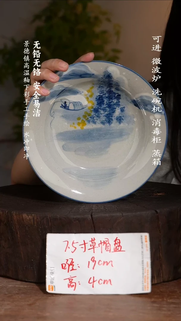 碗陶瓷景德镇高温瓷釉下彩手绘陶瓷