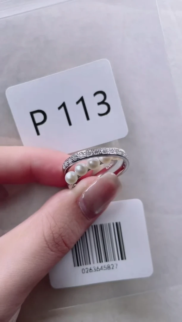 【闪购商品】淡水珍珠戒指银S925镶嵌P113