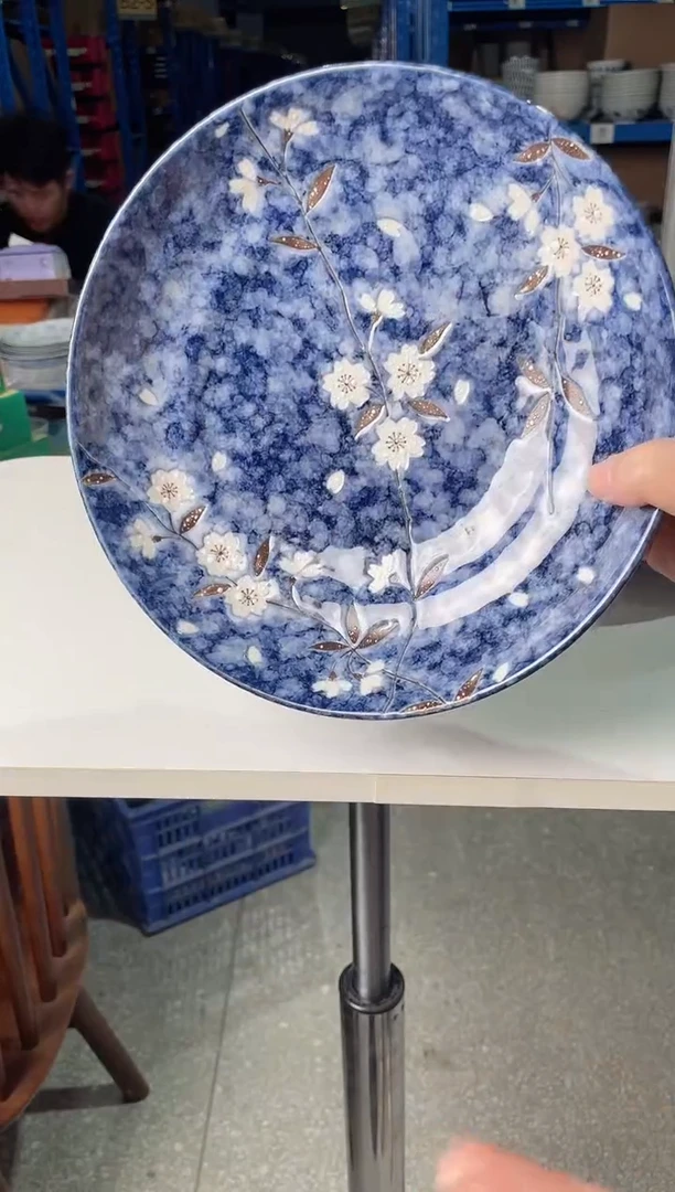 陶瓷蓝雪白樱【1支】22.8CM深盘