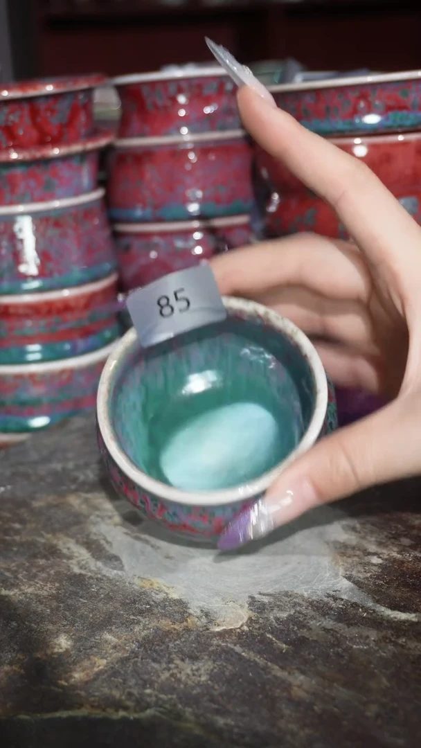 摆件陶精品窑变钧瓷茶器