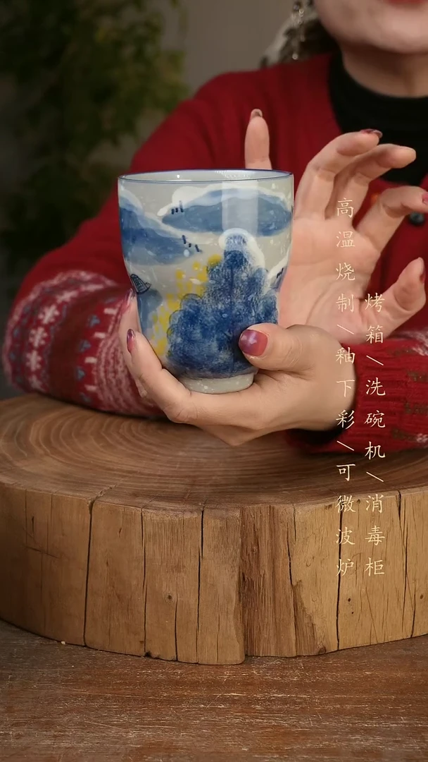 碗瓷景德镇手工手绘高温瓷釉下彩