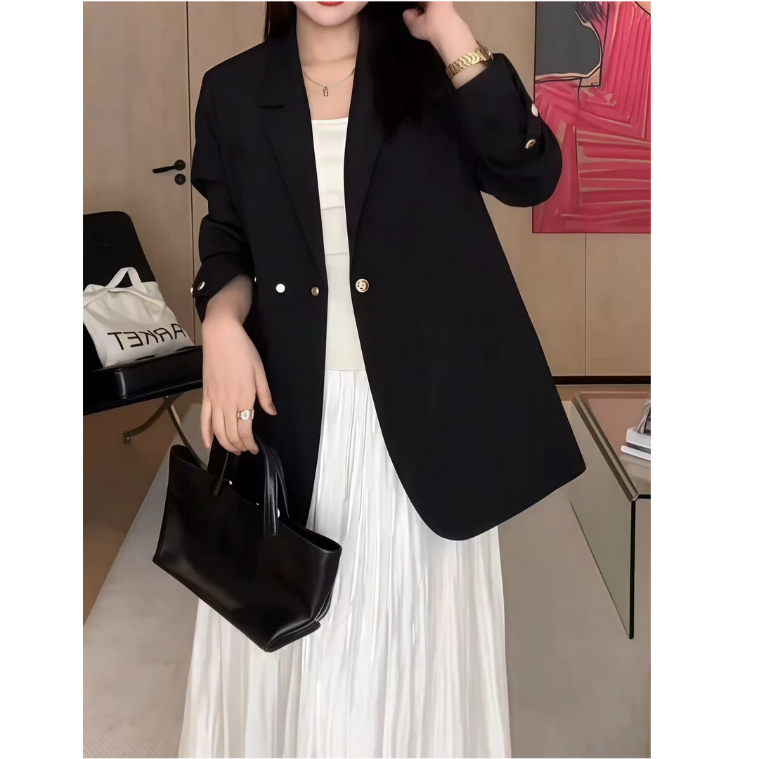 《橘红色的秋天》运补-6-瘦高级感正肩无领收腰西装外套7085