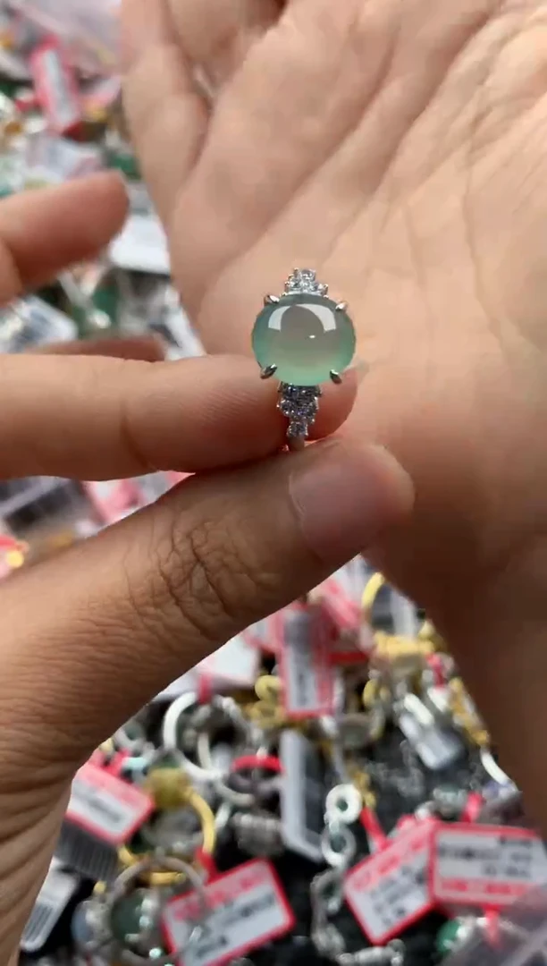 银S925镶嵌戒指翡翠111                 9