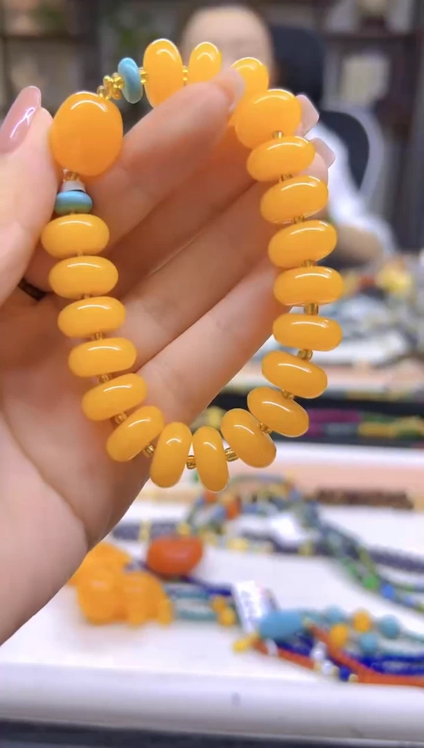 未镶嵌蜜蜡手链DIY款S468