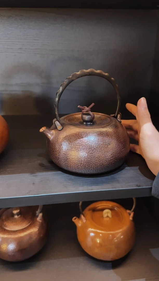 遵****修纯手工 北村经典 紫铜壶 提梁壶 1000cc