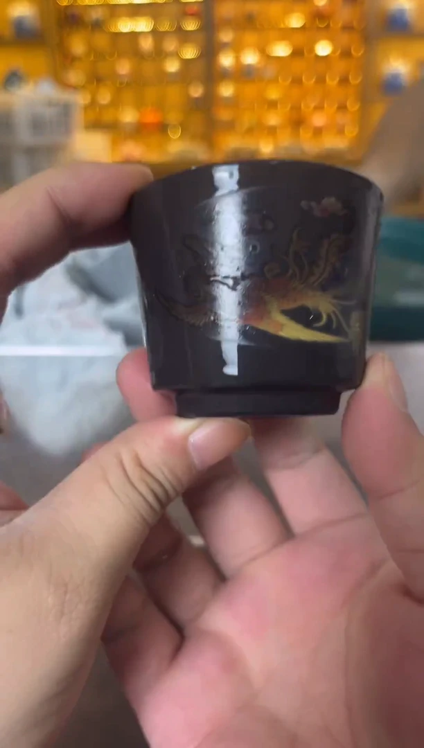 瓷片花溪陶瓷00000变色紫陶主人杯