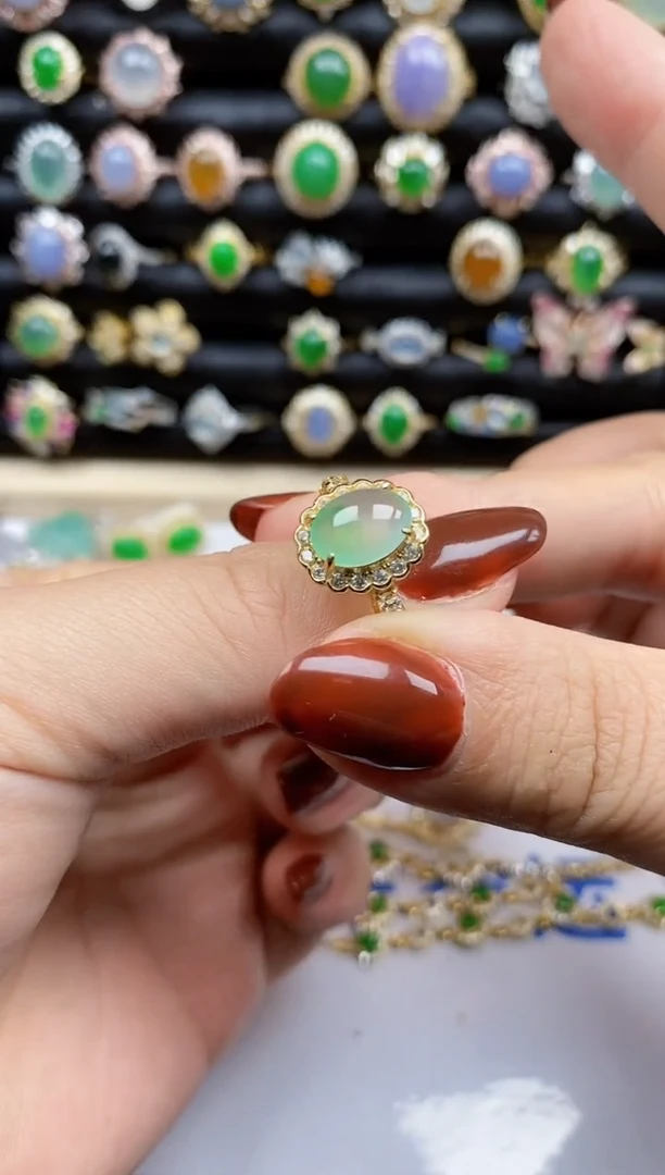 银S925镶嵌戒指翡翠3111