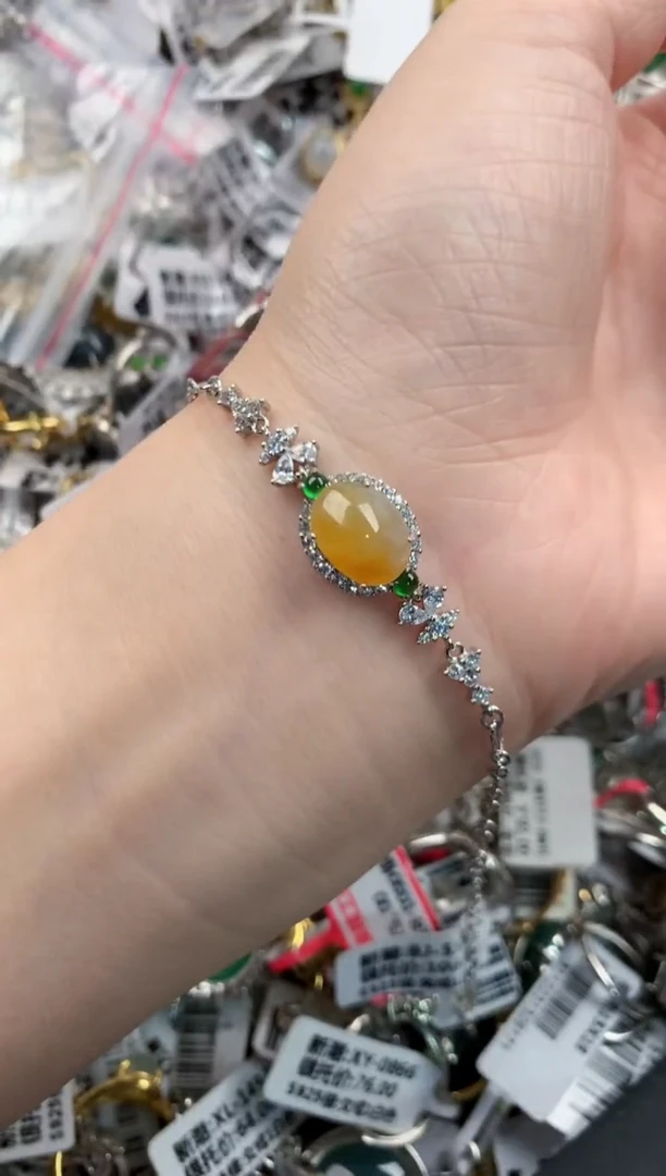银S925镶嵌戒指翡翠444---2