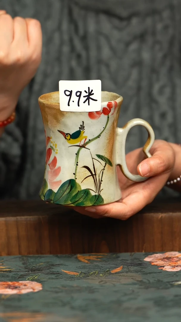 杯釉下彩手工手绘同款陶器