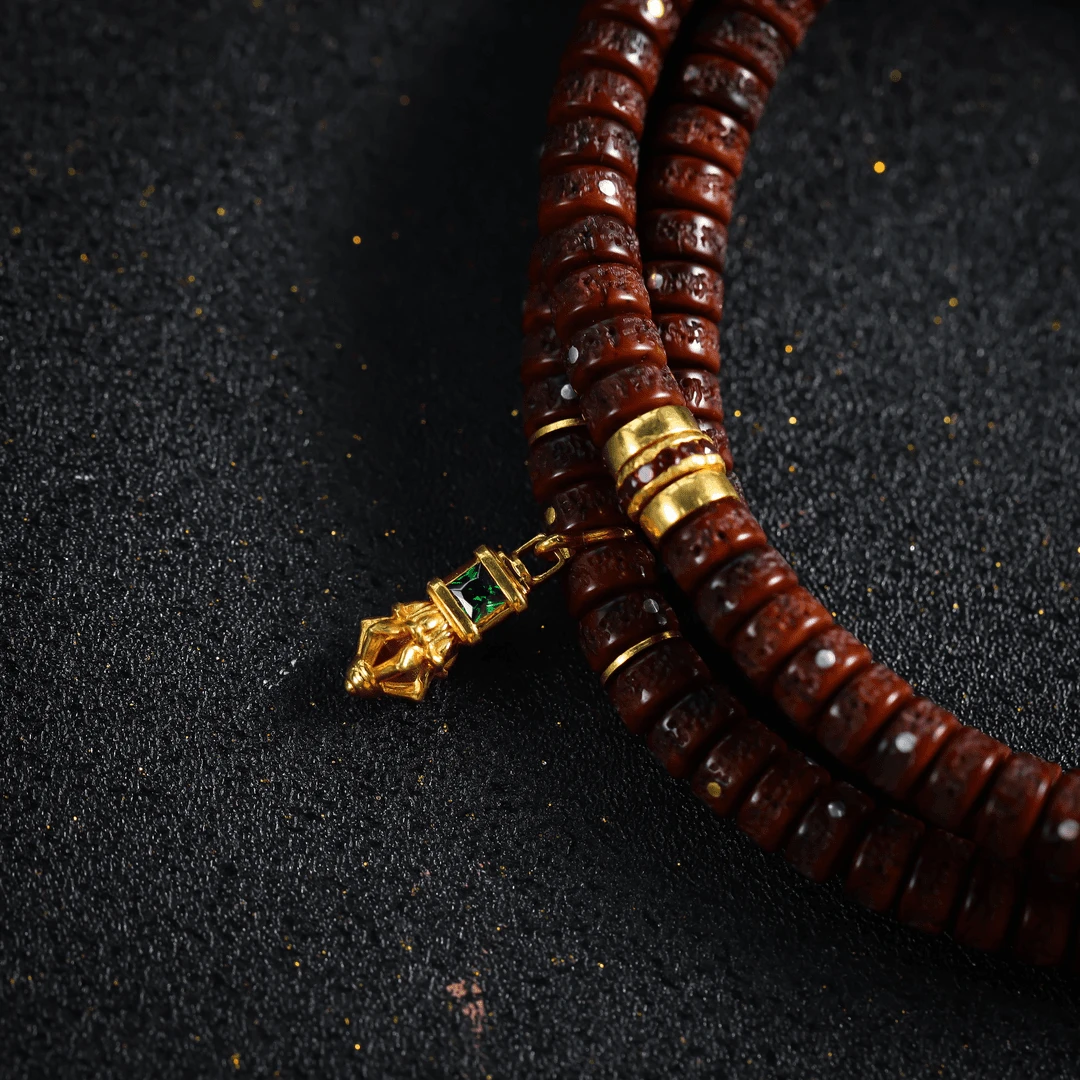 小众设感手工DIY精致好运文玩金色108珠串搭配圆珠侧挂万能轴百搭