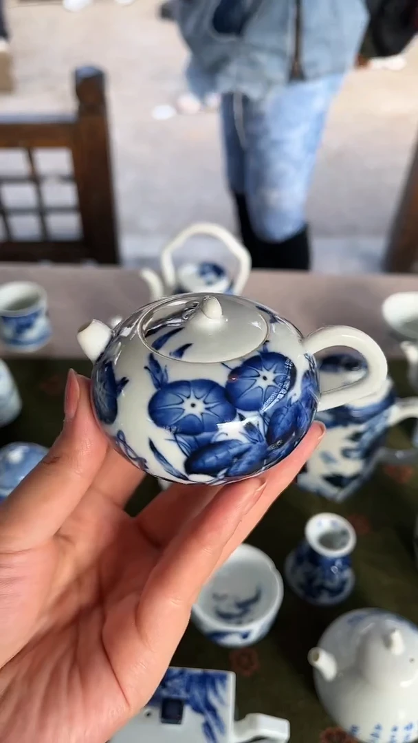 柴窑洪印慕明牵牛花小壶