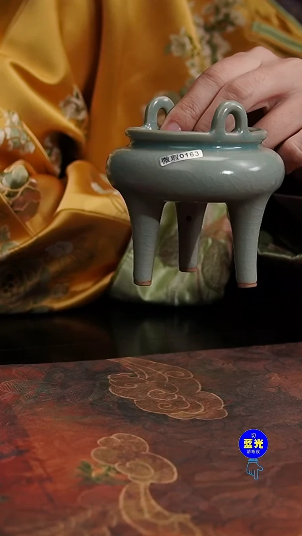 摆件凡**白瑕品清凉寺原矿釉高足充耳炉0163