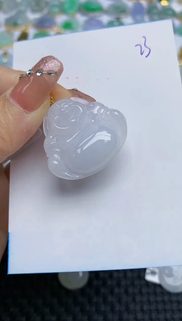 【闪购商品】翡翠挂件18K金镶嵌天然A货翡翠 23