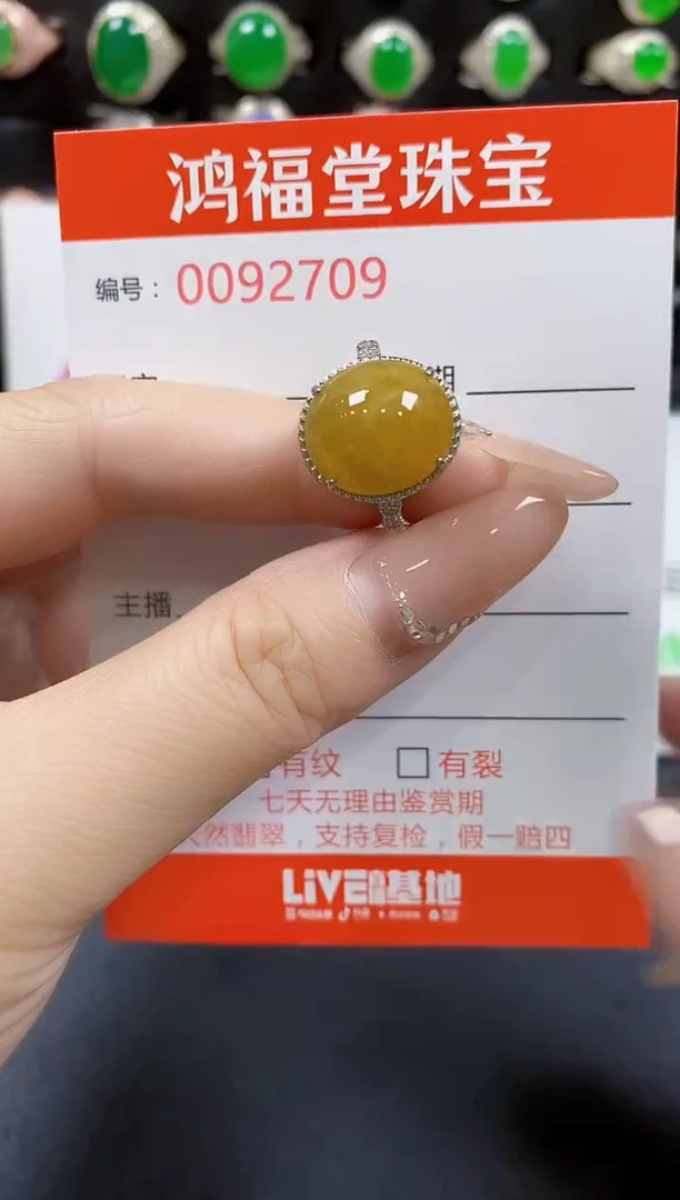 翡翠戒指银S925镶嵌2709