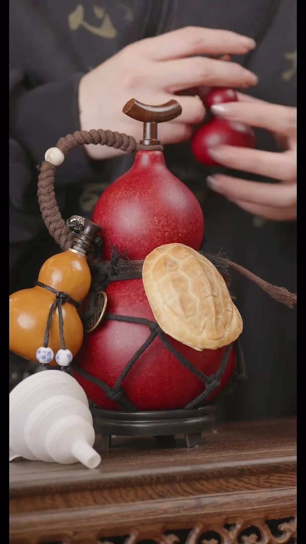 【闪购商品】203号精品天然大漆工艺防渗内胆酒葫芦~