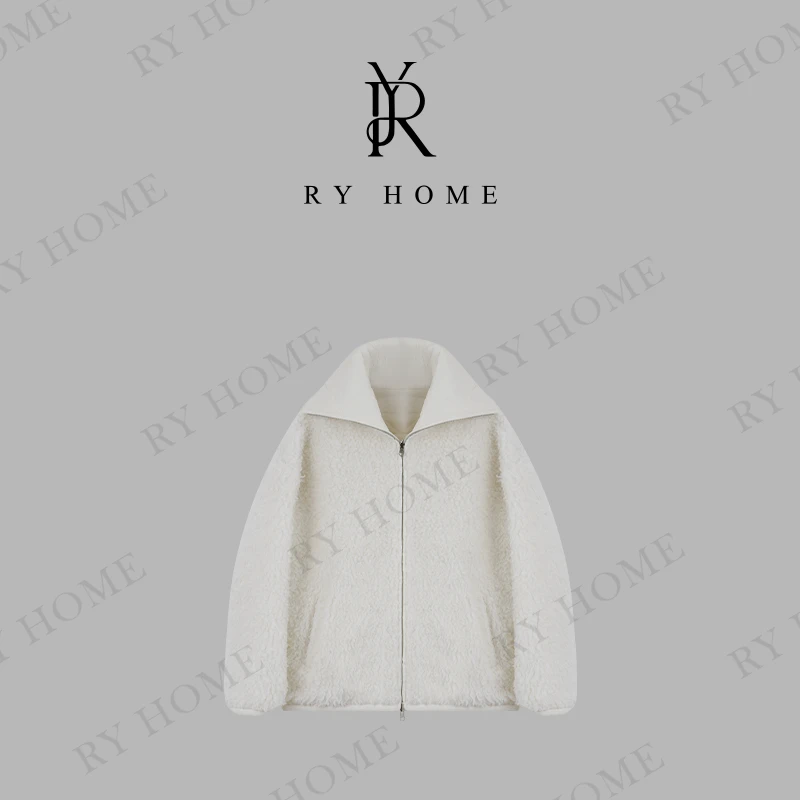 【容雨RYHOME】100绵羊毛~钻石菱形格纹空气感双面穿外套243W2070