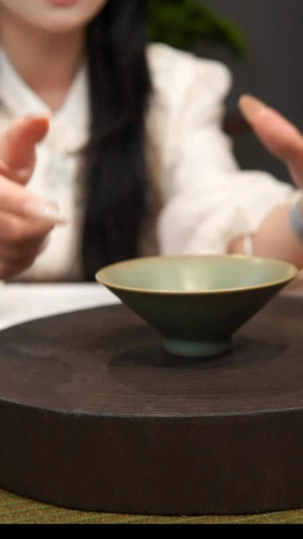 杯子斗笠杯 汝州原产地 原矿老釉  带底款