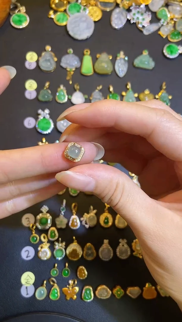 吊坠(不含链)银S925镶嵌翡翠1