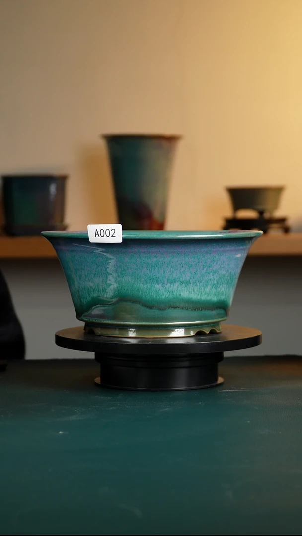 002纯手工窑变花盆11.6/10.5/26.5/23