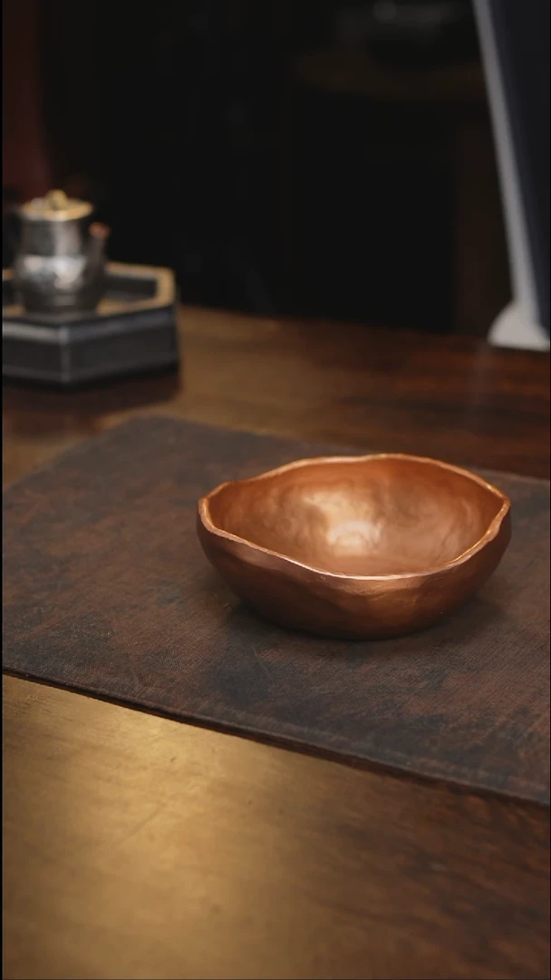 紫铜全手随型小碗壶承