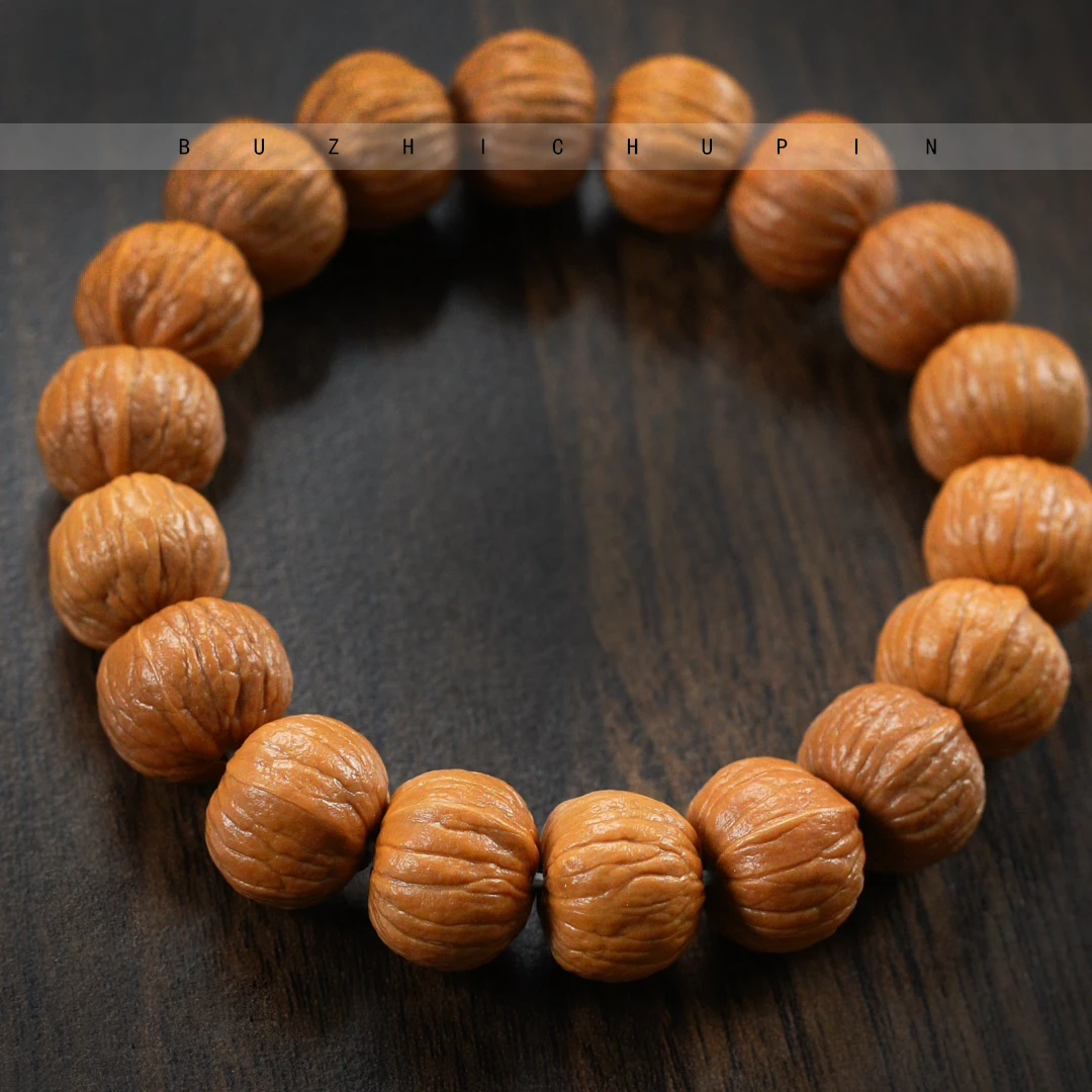 【王者南瓜】原皮原色矮桩猴头核桃手串双鳍南瓜原生态文玩猴头手串