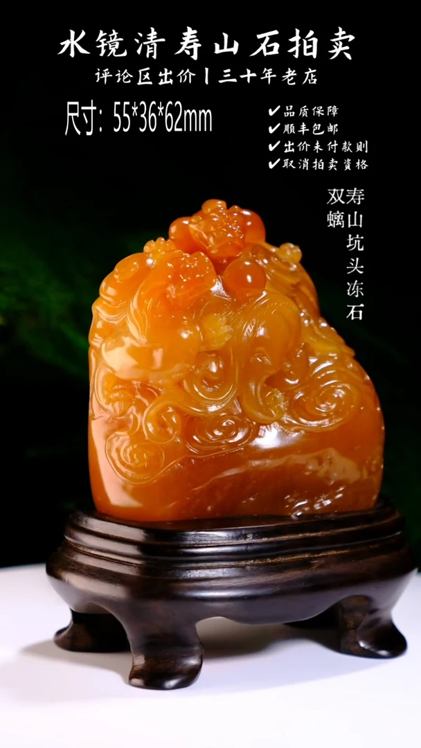 寿山石寿山坑头冻石 双螭