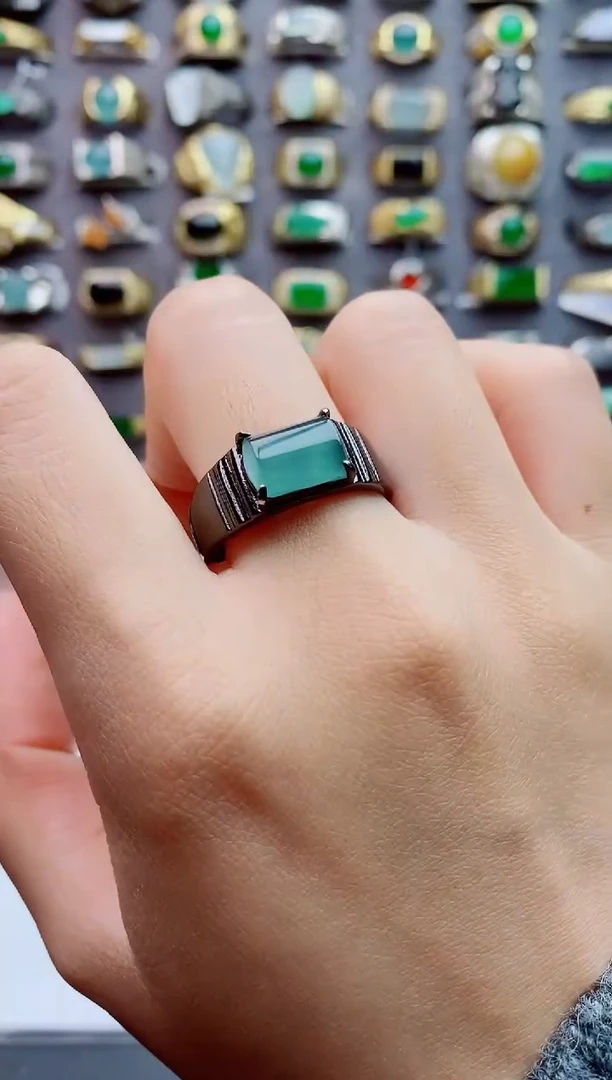 未镶嵌戒指翡翠天然翡翠男戒