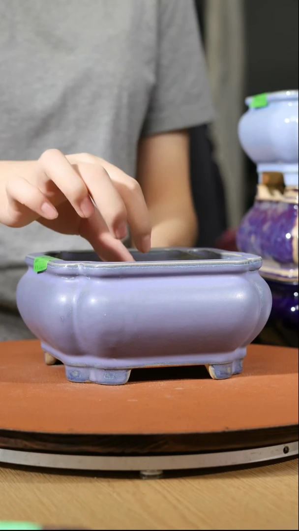 【石湾花盆】6.5寸海棠角方盆144家居级