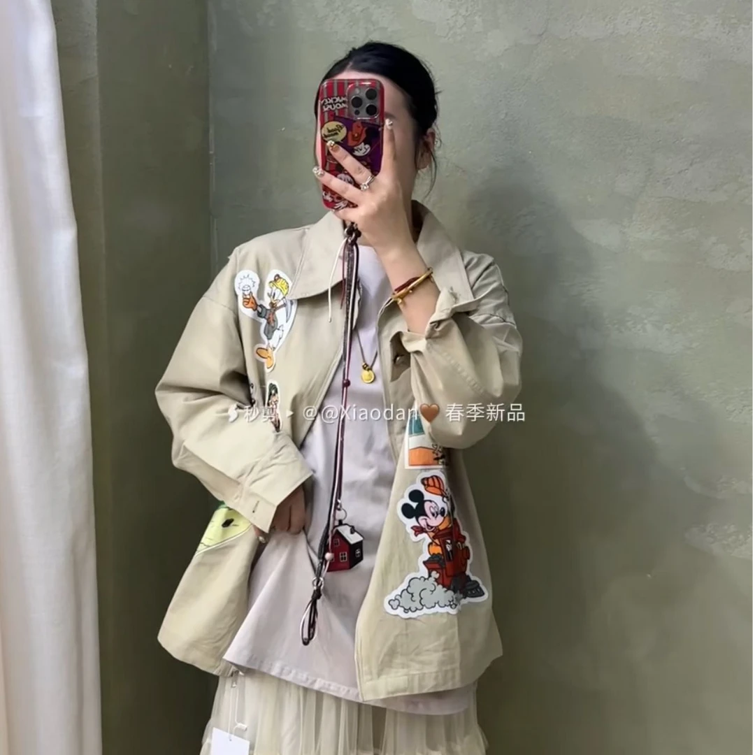 小美狗米奇童趣宽松卡通衬衫