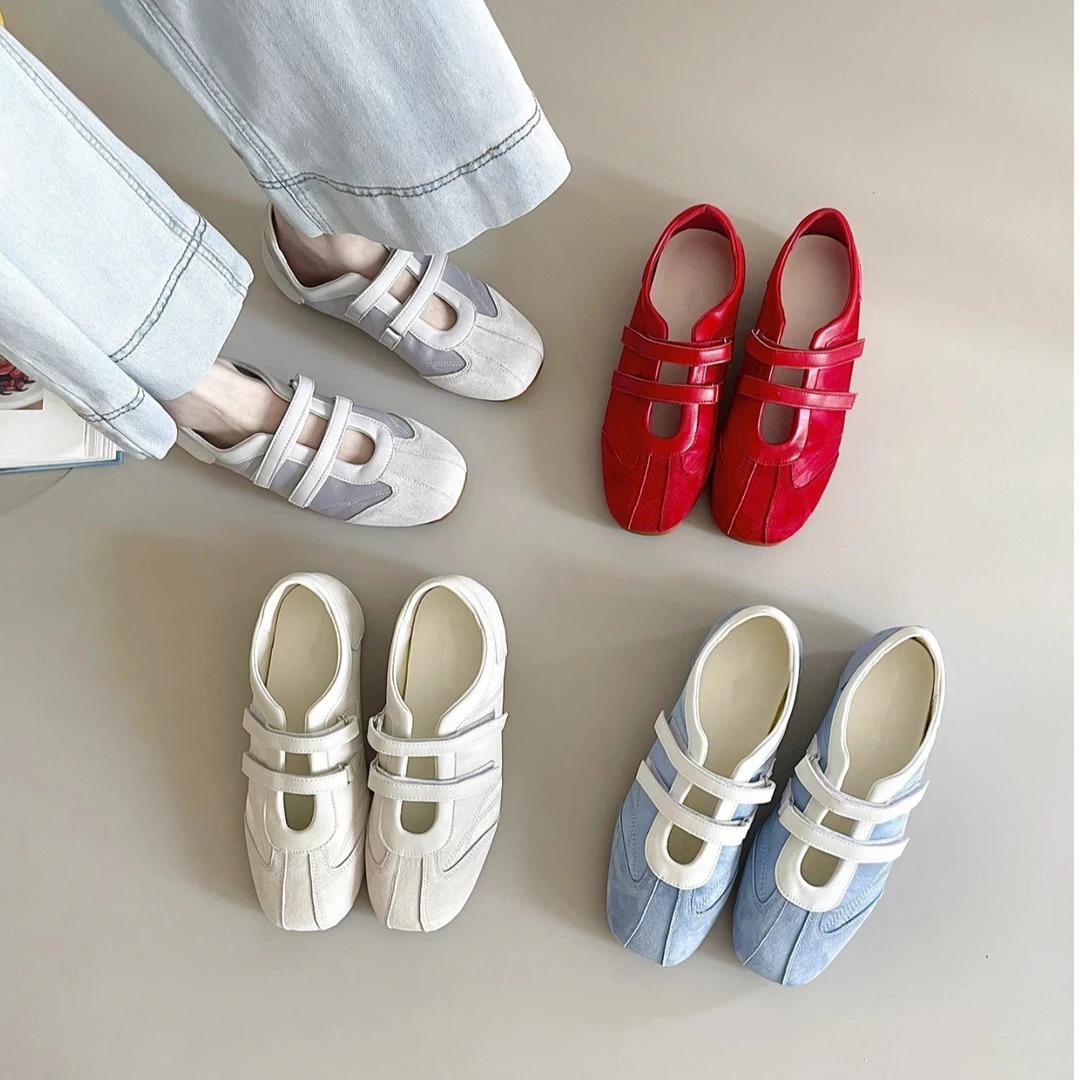 平底复古芭蕾舞鞋女士夏季薄底德训鞋2025新款超火玛丽珍运动鞋子