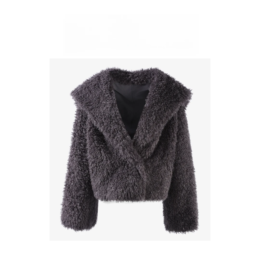 【龙哥专属】R7350366H 秋冬毛茸茸颗粒感气质短款外套