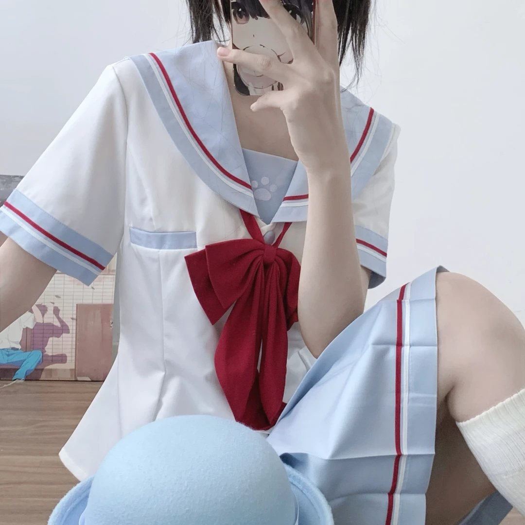【千语】原创正版水手服一整套JK制服套装女日系学院风jk衬衫百褶裙