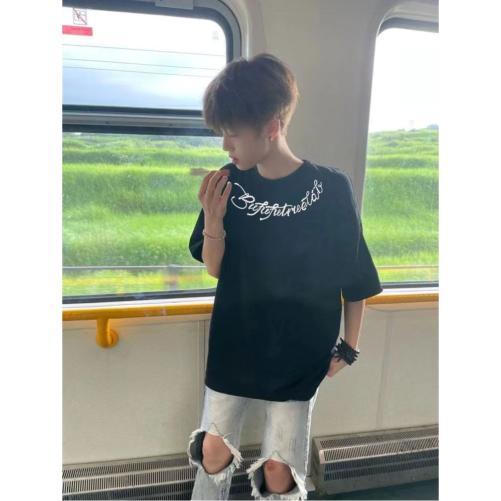 徐太浪国潮牌高街字母印花短袖T恤男女夏季情侣美式宽松纯棉半袖