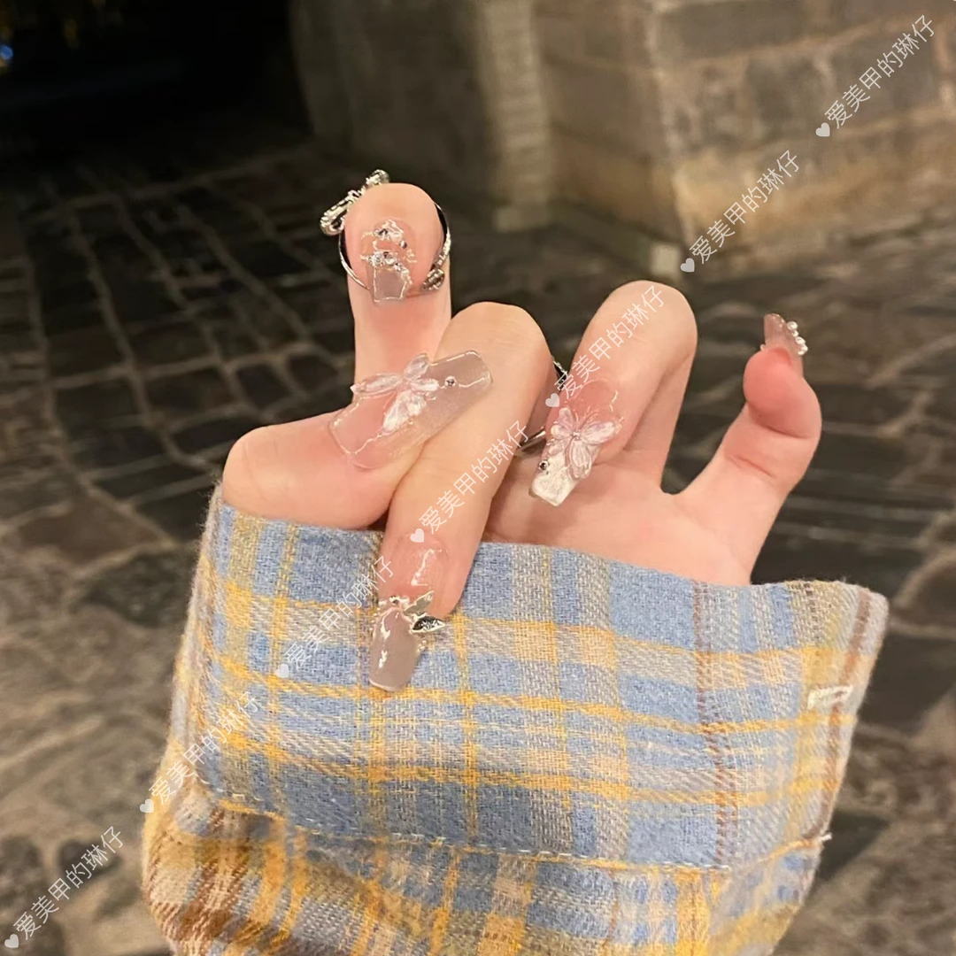 【梦之蝶】显白轻奢穿戴甲美甲穿戴式光疗甲冰透渐变流行纯欲