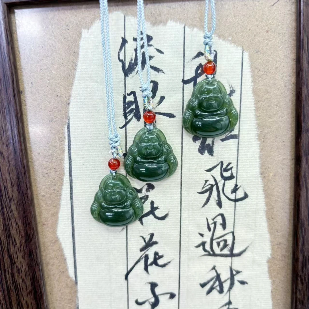 天然和田玉 精致百搭笑佛弥勒佛吊坠 多样性发货 拍一发一 H373