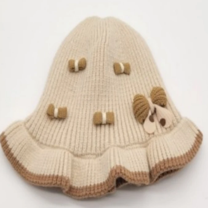 MOMOCOmini秋季婴童女宝可爱洋气蝶结针织帽75852432002