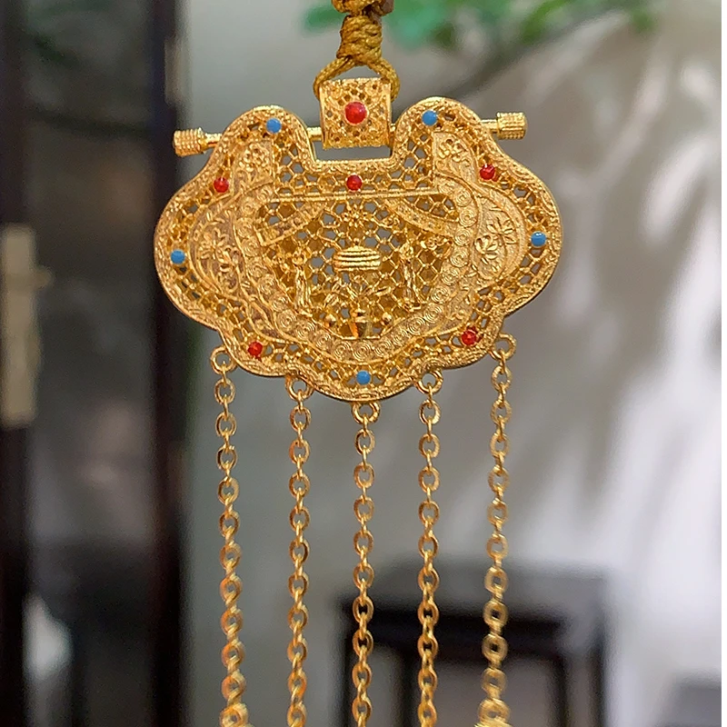 吊坠足银 龙凤呈祥珐琅吊坠-DMDZ0083银首饰