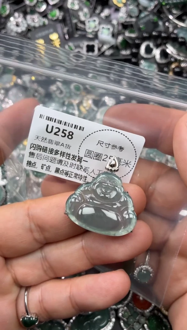 翡翠未镶嵌颈饰U258吊坠