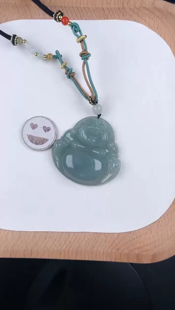 翡翠未镶嵌颈饰LH016翡翠冰绿大佛+送同款绳子（多样性发其一）