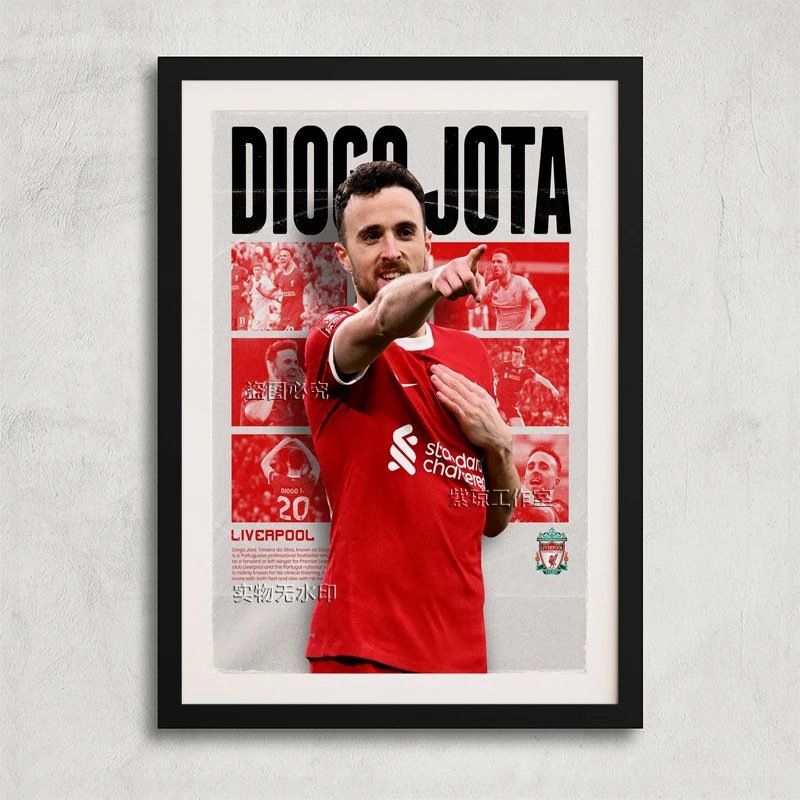 利物浦迪奥戈·若塔金属相框摆件礼品足球海报相框装饰墙画框卧室