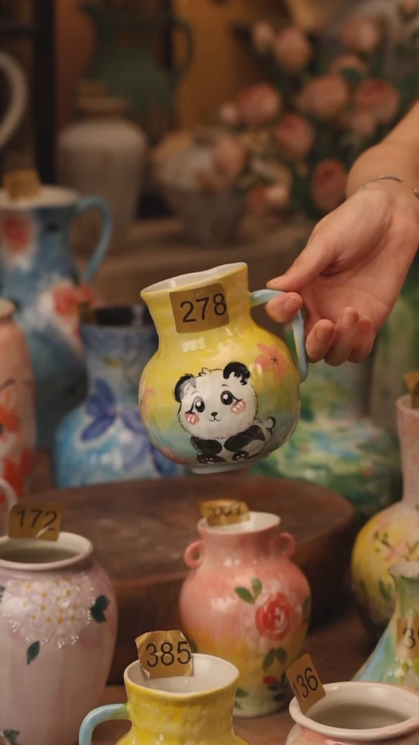陶瓷278景德镇设计师手作花器摆件侘寂风