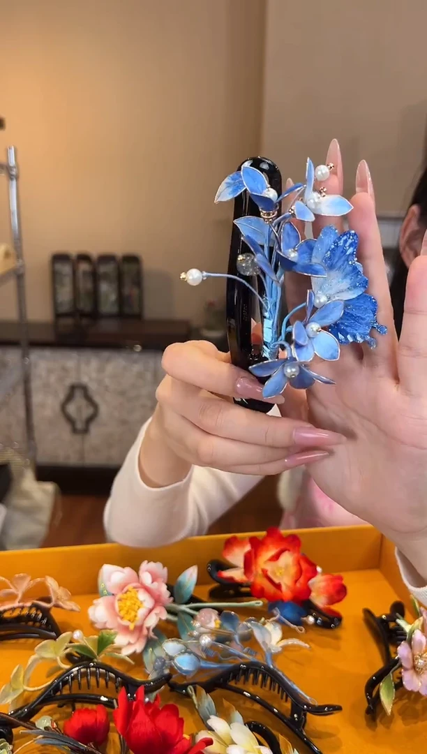 刺绣 非遗绒花（发饰）