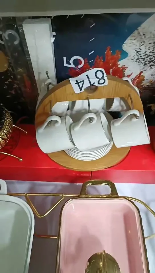 【闪购商品】瓷6杯6碟+杯架814