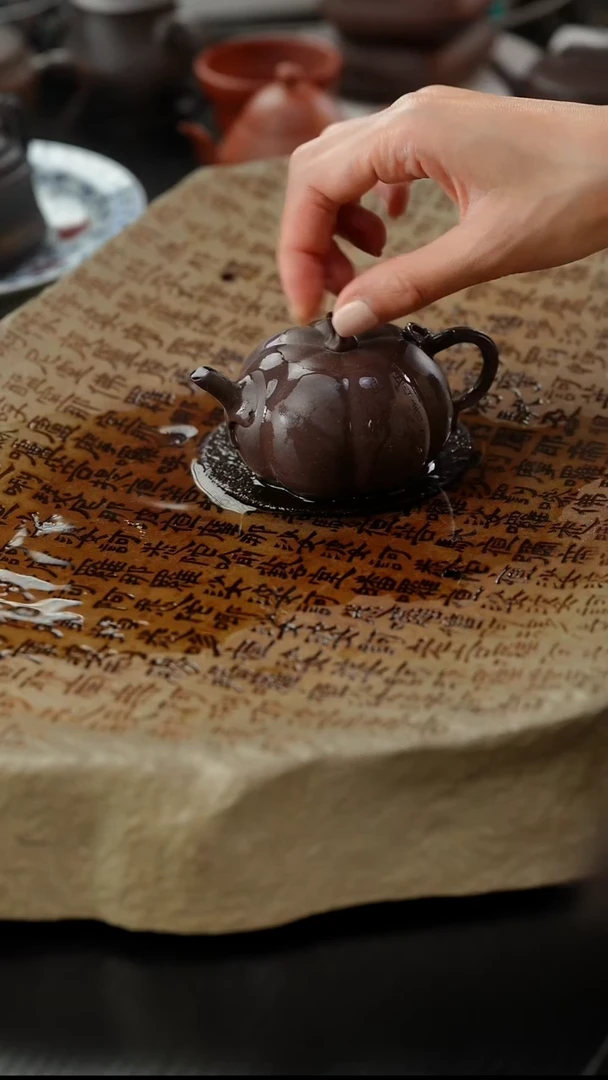 茶壶紫砂之*lx老紫泥鸣远小南瓜120cc