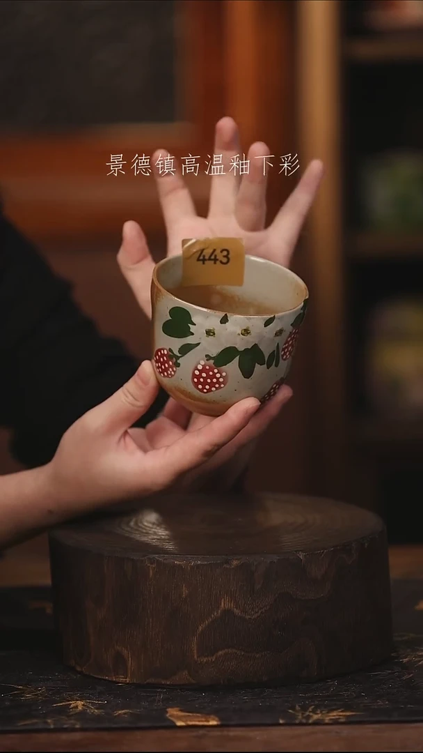 陶瓷景德镇高温釉下手绘陶瓷@L443@