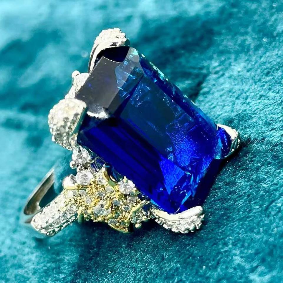 【南非库里南】NFKLN  深海蓝长方包戒指 173