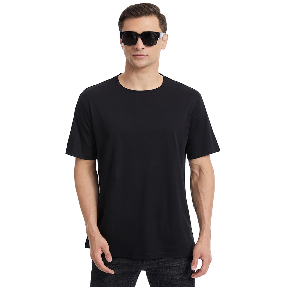 【竹纤维高弹T】男士圆领夏季打底衫透气舒适时尚纯色T白t男短袖