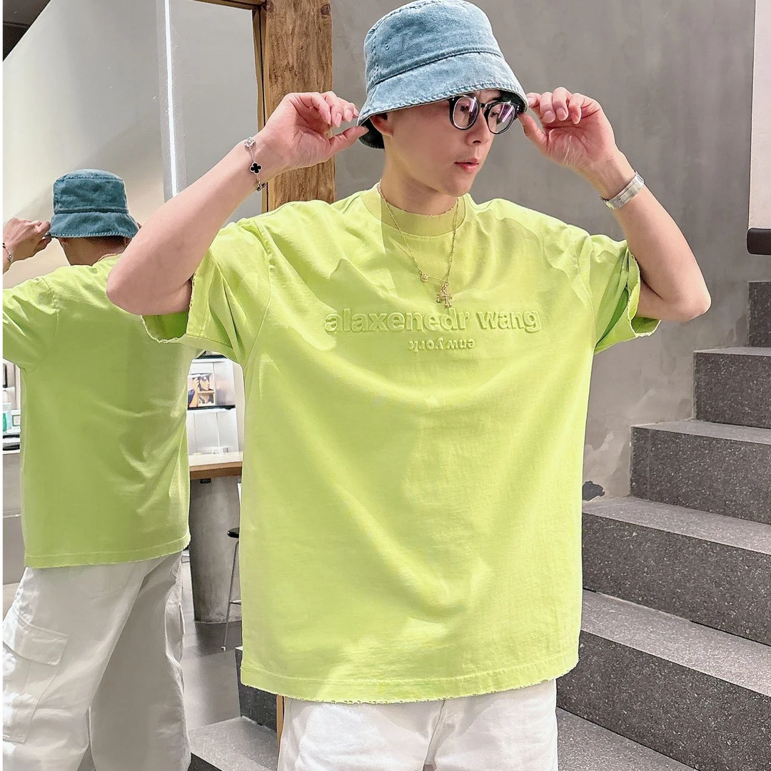 新款男女同款洗褪工艺短袖T恤