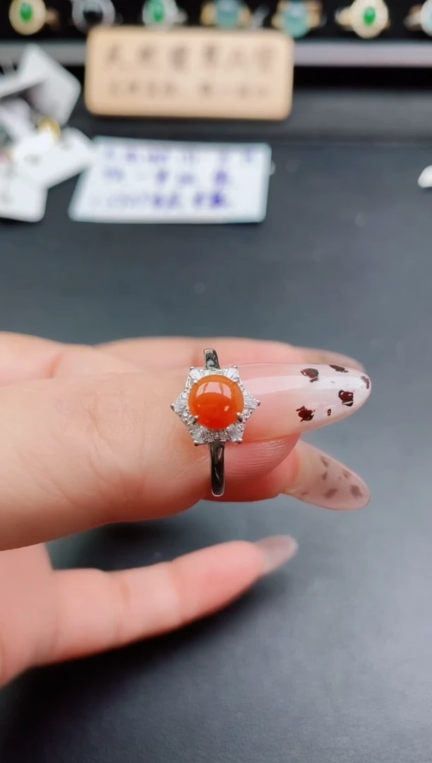银S925镶嵌戒指翡翠1